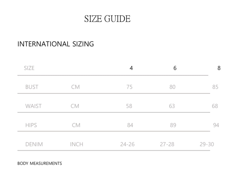 SIZING GUIDE FOR UK SIZE – Ferrany London